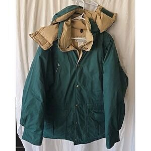Vintage LL Bean Maine Warden Parka Coat Green Mens Med GoreTex Down Jacket USA